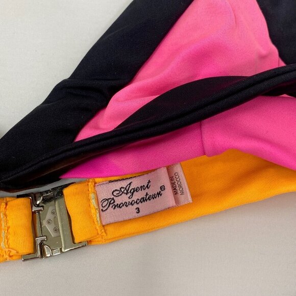 Agent Provocateur Mazzy Bikini Bottoms ONLY – Size 2 – Pink/Orange/Black – NWT - Picture 15 of 16